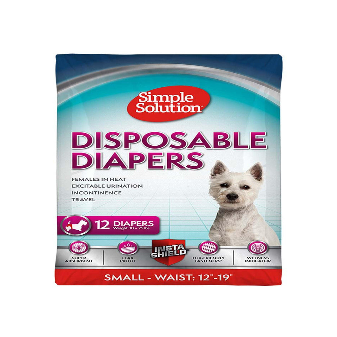Simple Solution Disposable Diapers White 1ea/SM, 12 pk