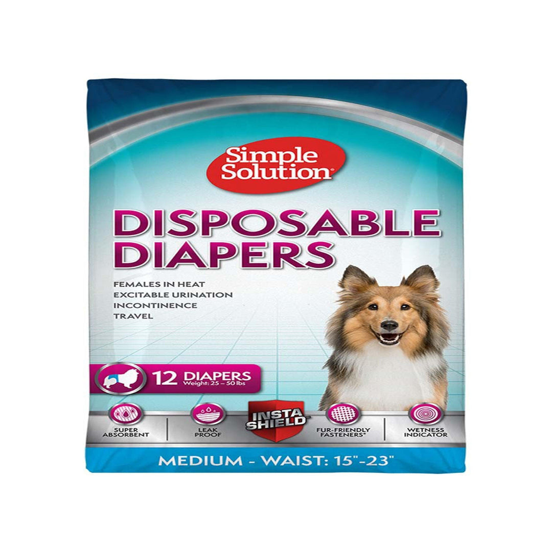 Simple Solution Disposable Diapers White 1ea/MD, 12 pk