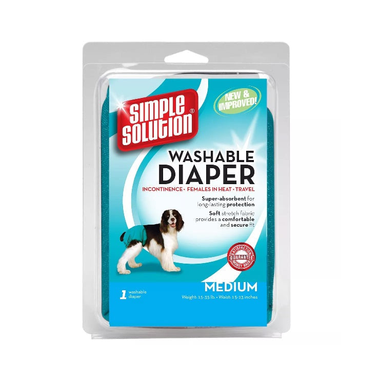 Simple Solution Washable Diaper Blue 1ea/MD