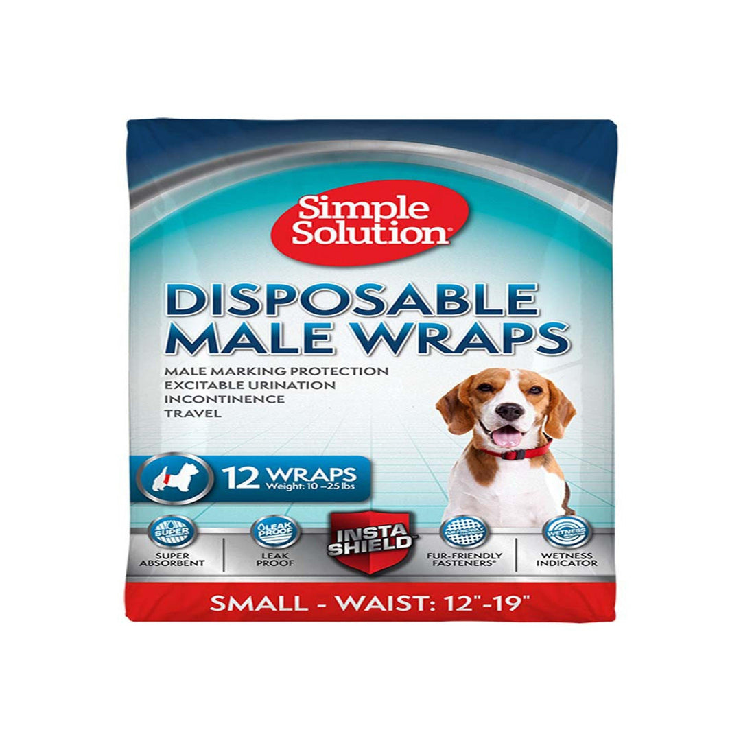 Simple Solution Disposable Male Wraps White 1ea/SM, 12 pk