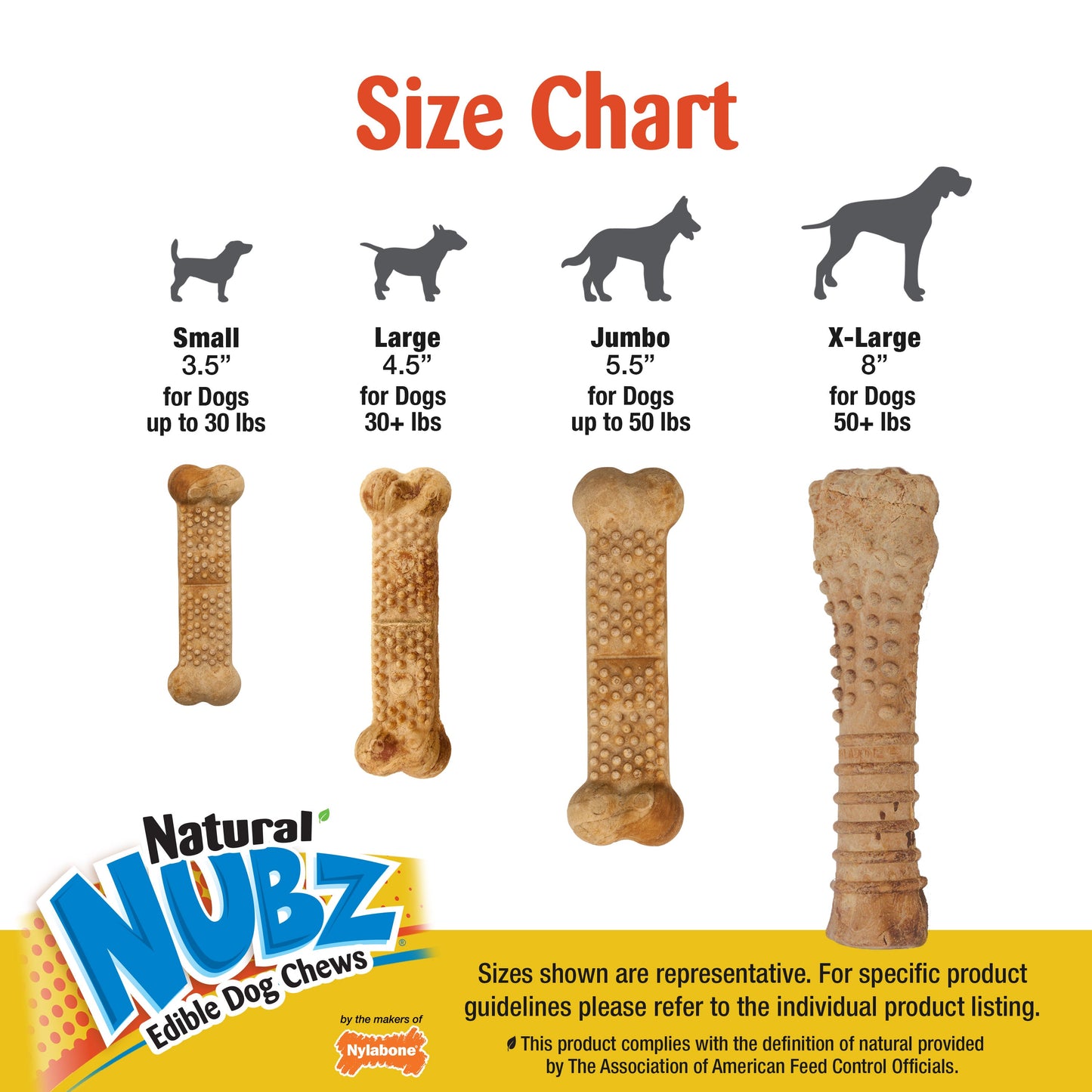Nylabone Natural Nubz Chicken Dog Treats Chicken, Large 30 Lbs. 12 ct