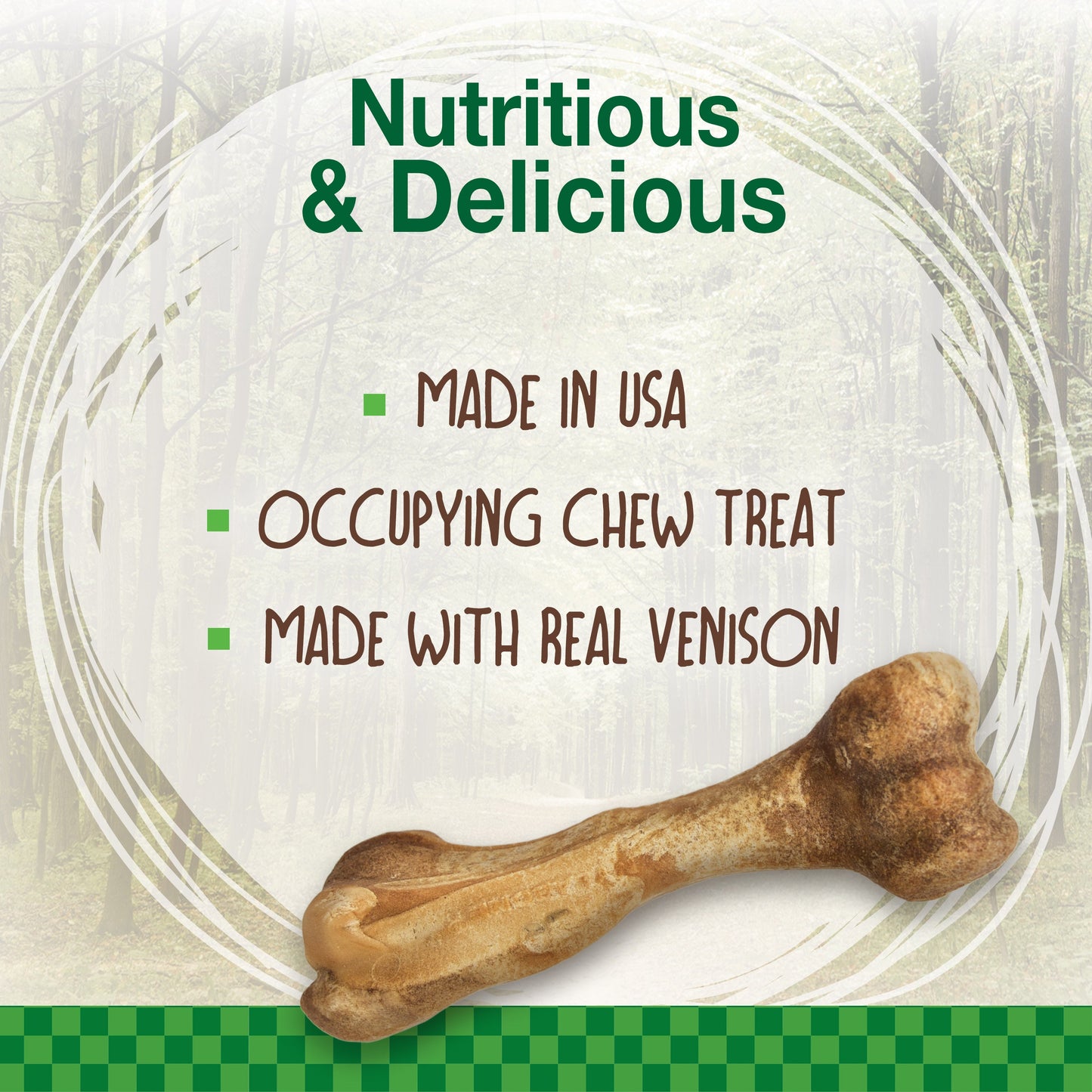 Nylabone Healthy Edibles WILD Natural Long Lasting Venison Dog Chew Treats Venison, Large/Giant Up To 50 Lbs. 1 ct