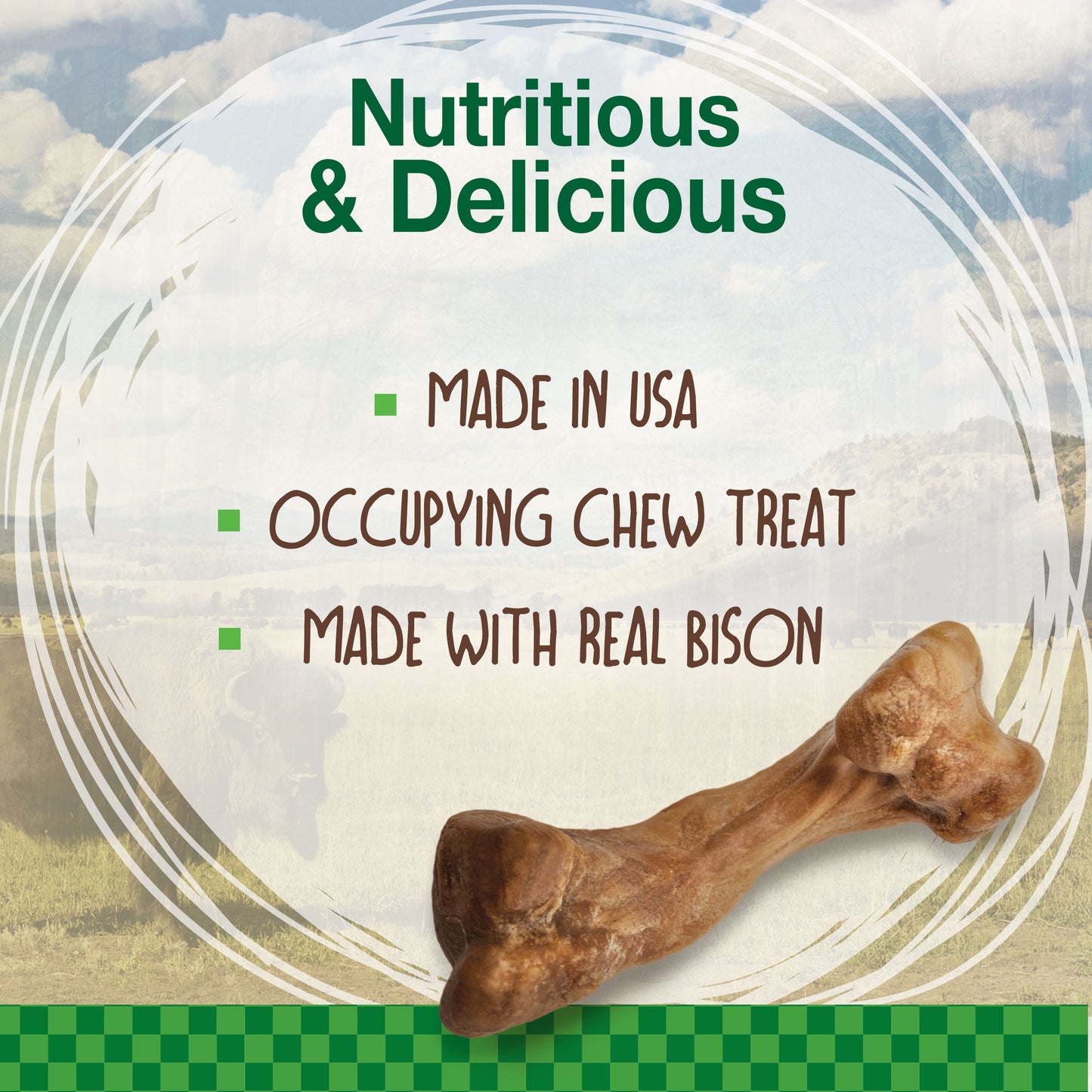 Nylabone Healthy Edibles WILD Natural Long Lasting Bison Dog Chew Treats Bison, SMall/Regular Up To 25 Ibs. 16 ct