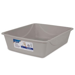 Petmate Basic Cat Litter Pan Mouse Gray, Large (Case of 12)
