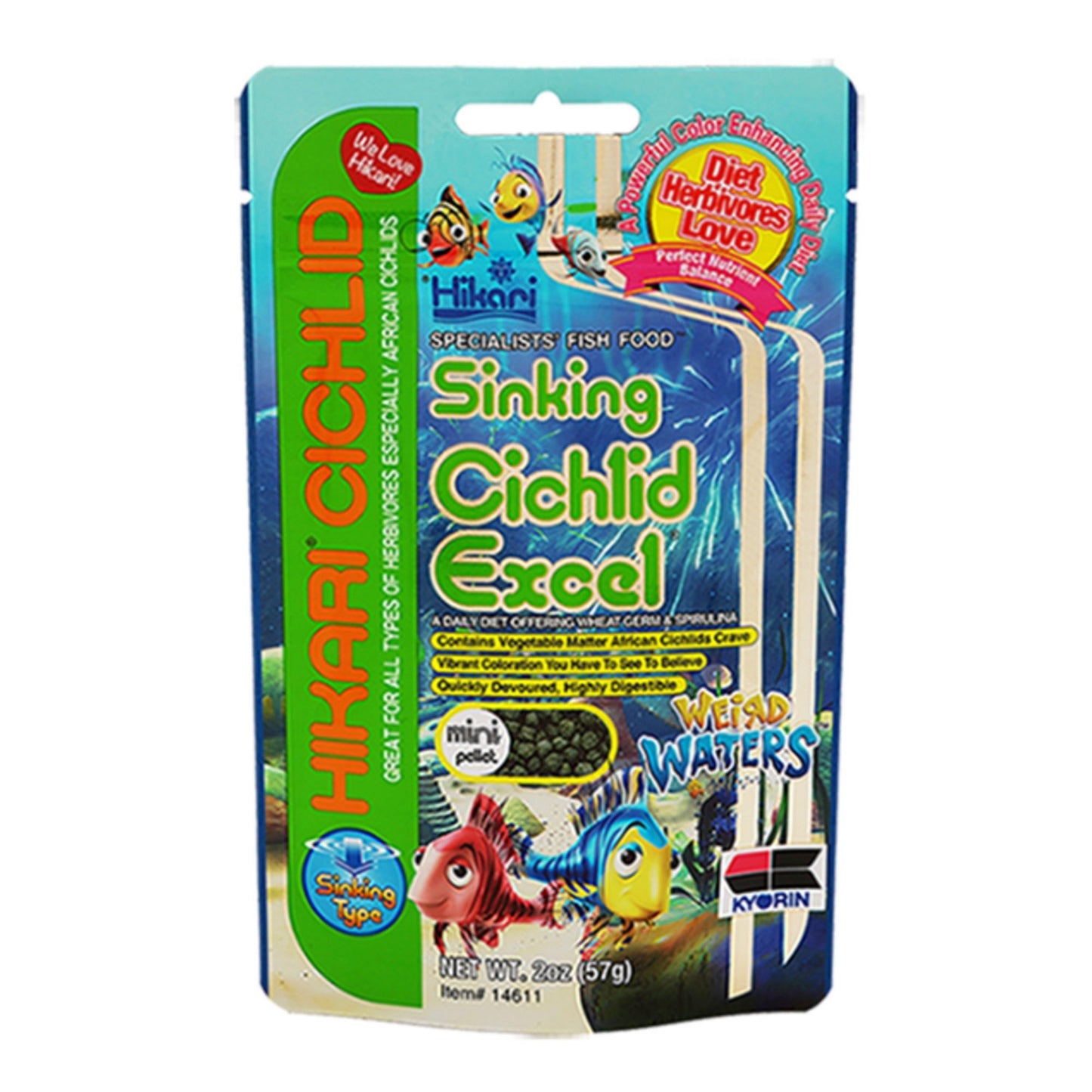 Hikari USA Weird Waters Sinking Cichlid Excel Fish Food 1ea/57 g