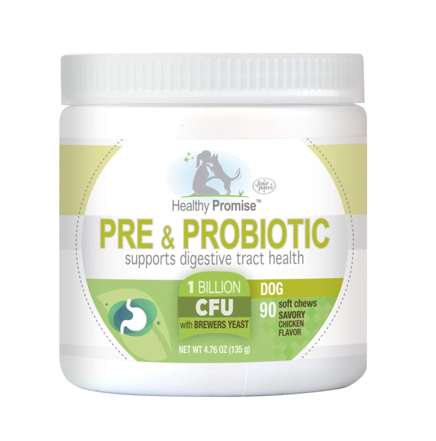 Four Paws Healthy Promise Pre and Probiotics for Dogs Soft Chews Pre and Probiotic 1ea/90 ct