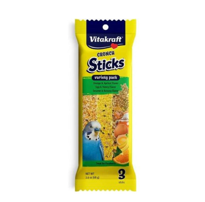 Vitakraft Crunch Sticks Variety Orange, Egg & Banana Flavor Parakeet Treat 1ea/2.4 oz, 3 ct