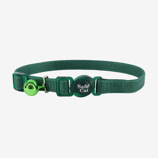 Safe Cat Adjustable Snag-Proof Nylon Breakaway Collar Hunter Green 3-8 in x 8-12 in