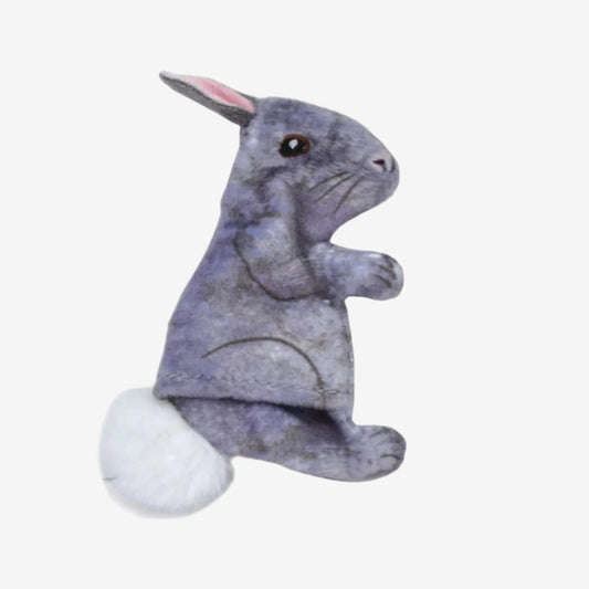 Coastal Pet Turbo Life-like Grey Rabbit Cat Toy 4"