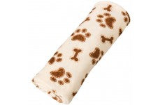 Spot Snuggler Bones/Paws Print Blanket Cream, 30" X 40"