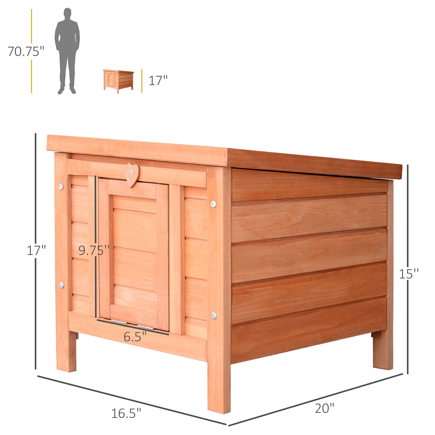PawHut Small Wooden Rabbit Hutch Bunny Cage Guinea Pig Cage Duck House Dog House with Openable & Waterproof Roof, for Rabbits, Chickens, Ducks, Natural