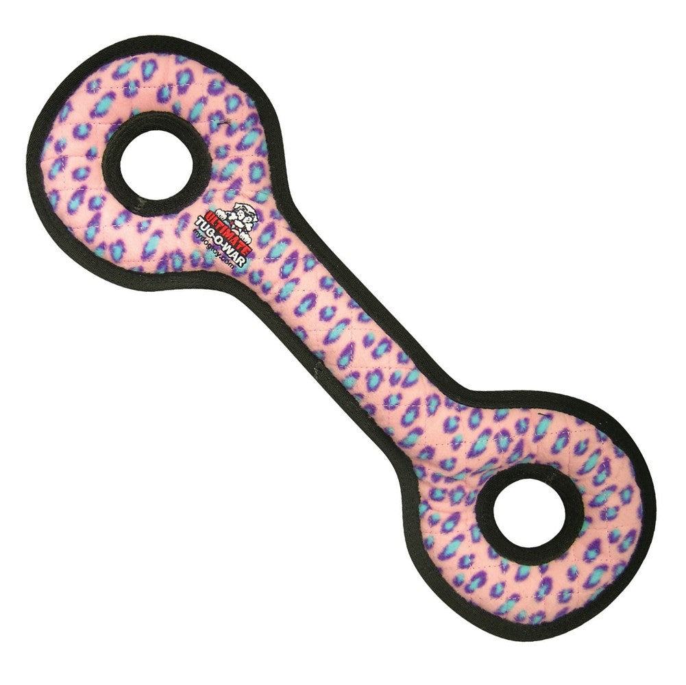 Tuffy Ultimate TugOWar Durable Dog Toy Pink Leopard, 1ea/22 in