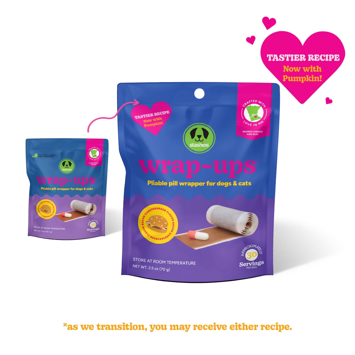 Stashios Dog & Cat Wrap Ups Bacon Cheeseburger 2.1oz