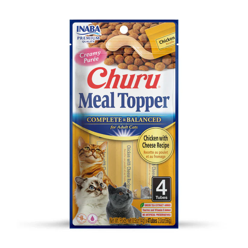 Inaba Churu Complete & Balanced Topper For Cats Chicken/Cheese 2oz. 4 Pk (Case of 6)