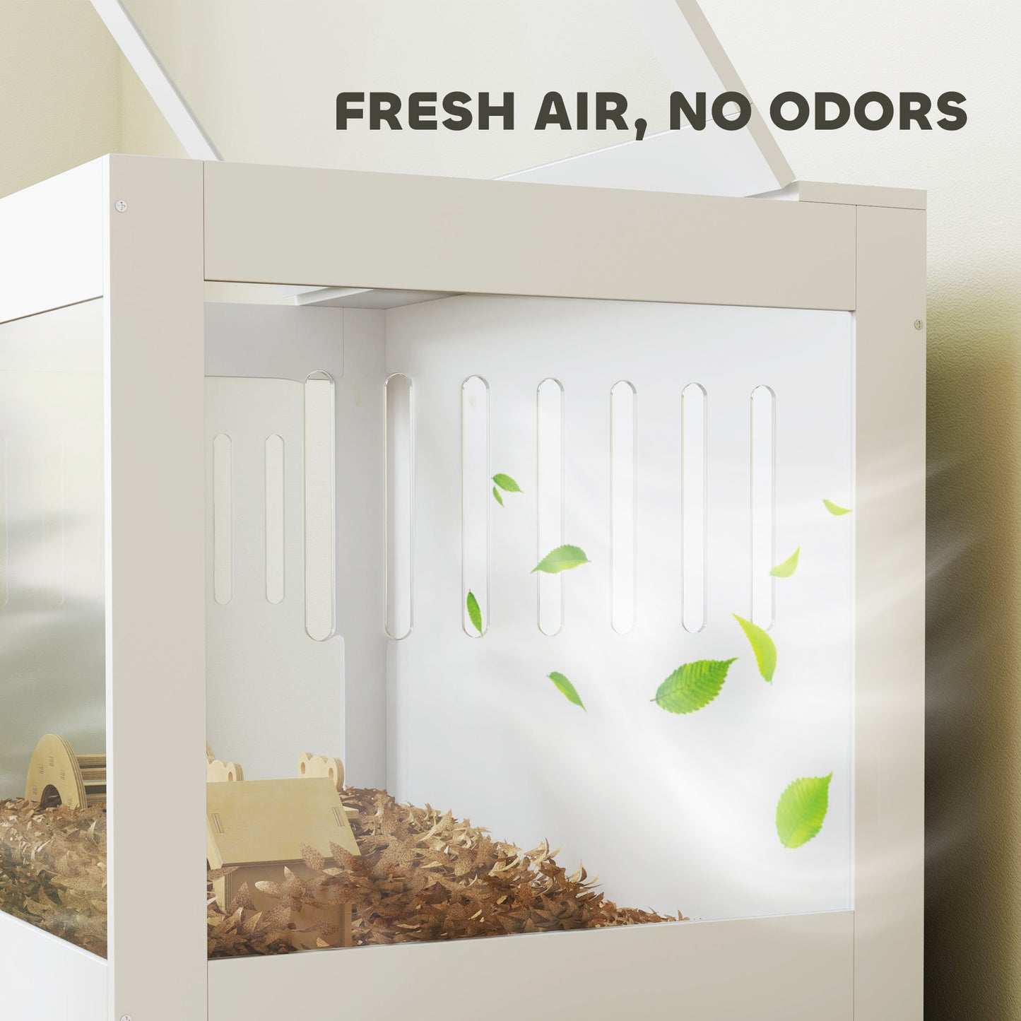 PawHut Hamster Hut w/Openable Top & Lock ~ White