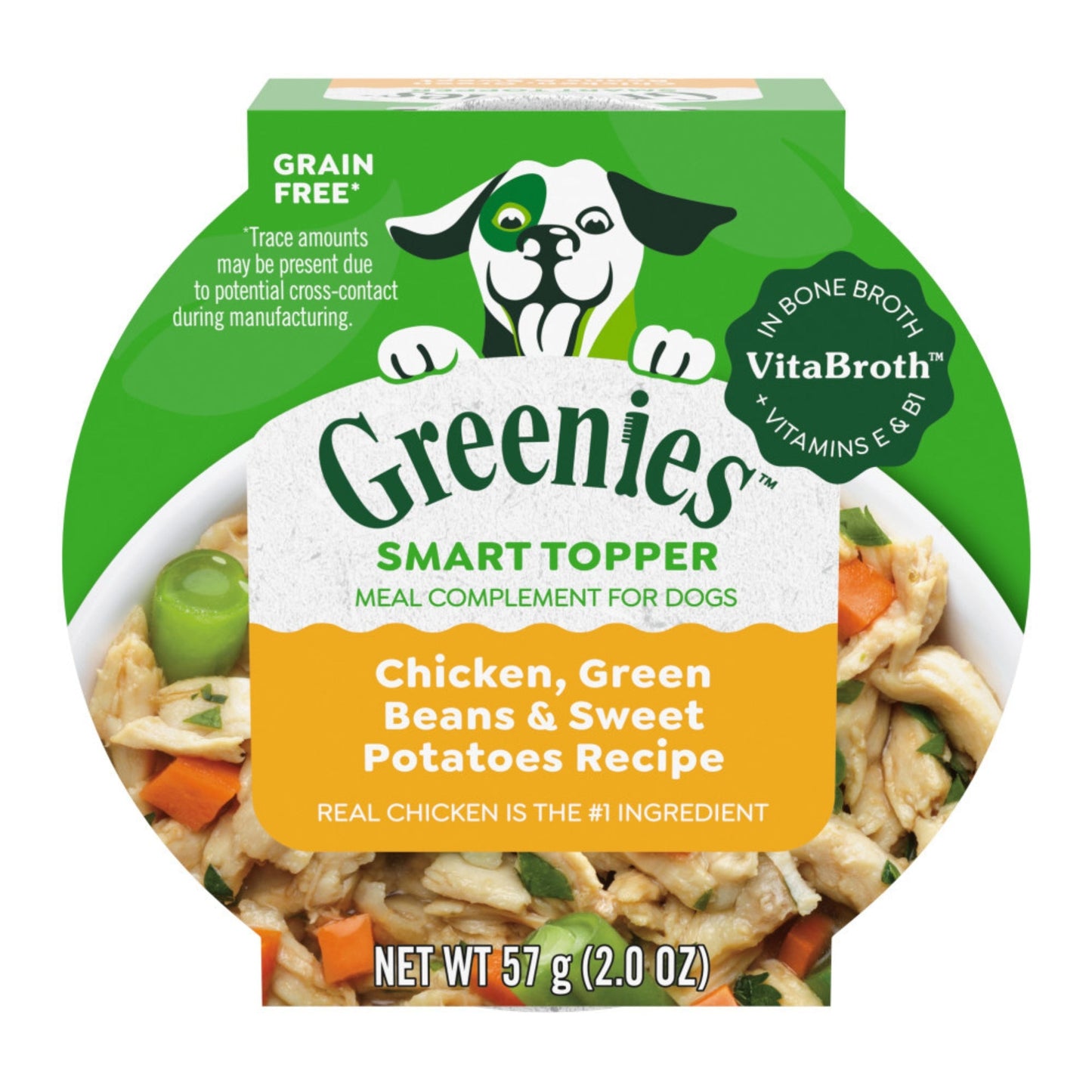 Greenies Smart Topper Grain-Free Meal Compliment for Dogs Chicken, Green Beans & Sweet Potato 2oz