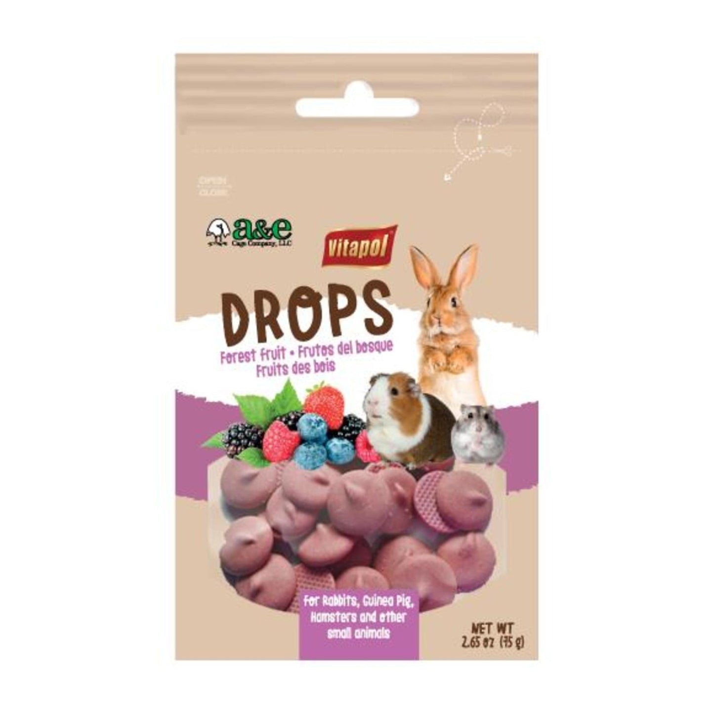 A E Cages Vitapol Drops Small Animal Treats Forest Fruit, 1ea/2.65 oz