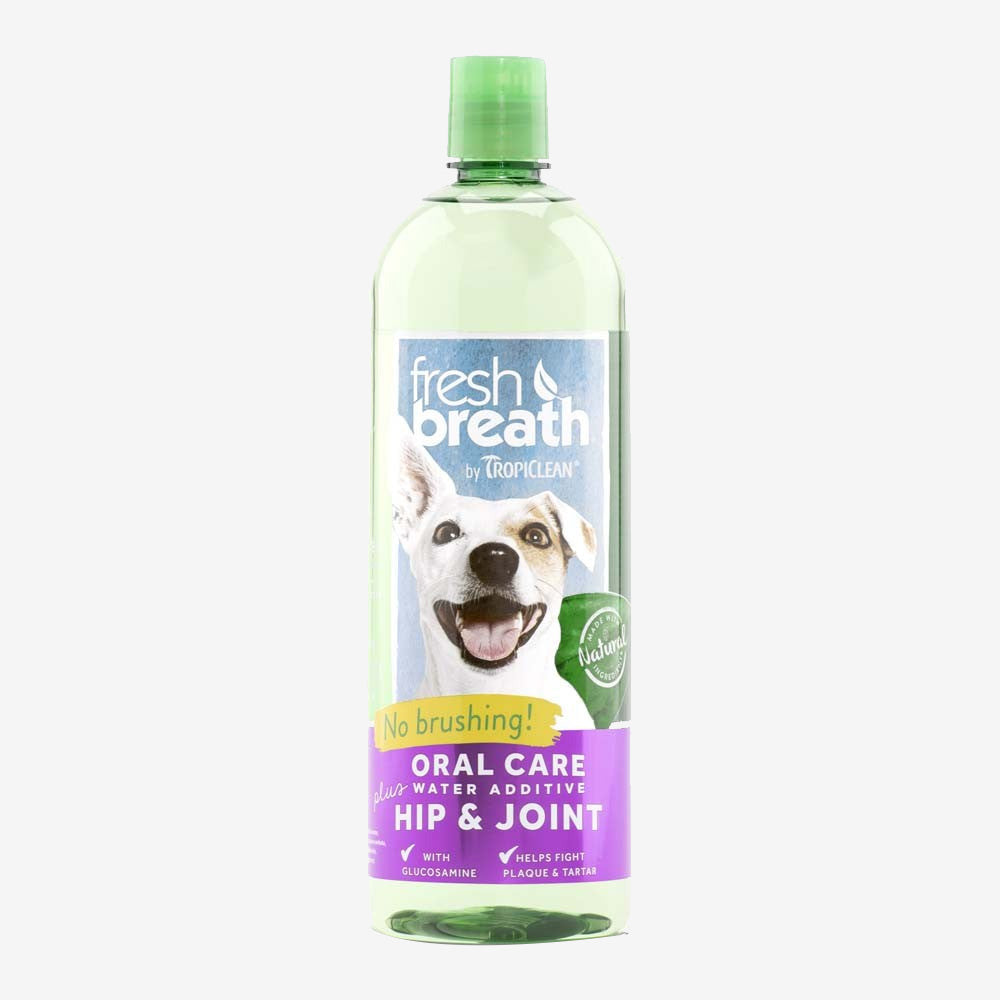 TropiClean Fresh Breath Oral Care Water Additive Plus Hip & Joint for Dogs 1ea/33.8 fl oz