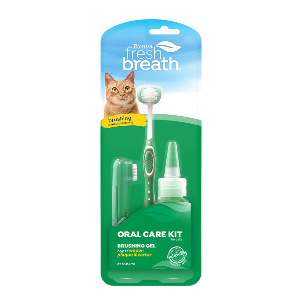 TropiClean Fresh Breath Oral Care Kit for Cats 1ea/Gel: 2 oz