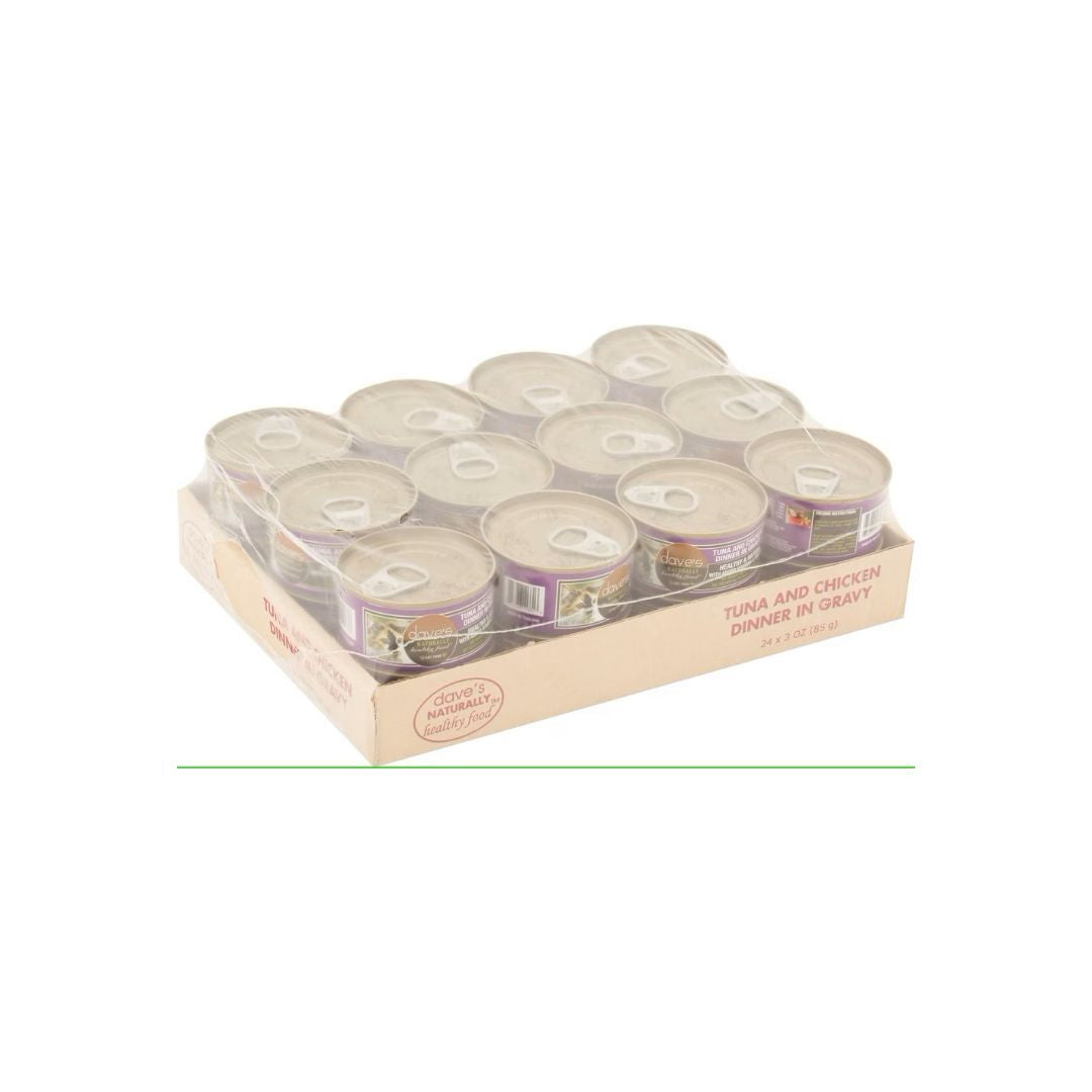 Dave's Naturally Healthy Cat Food Tuna & Chicken Dinner In Gravy 3 oz (Case of 24)