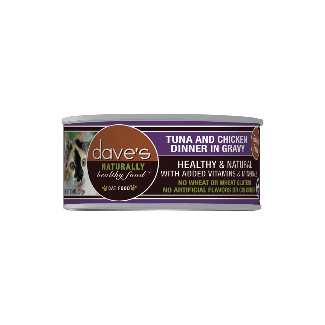 Dave's Naturally Healthy Cat Food Tuna & Chicken Dinner In Gravy 3 oz (Case of 24)