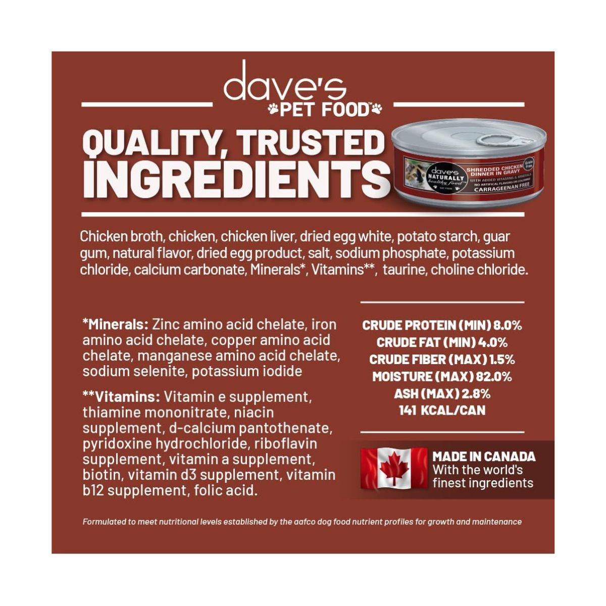 Daves Naturally Healthy Shredded Chicken In Gravy 5.5oz. (Case of 24)
