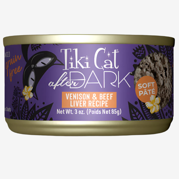 Tiki Pets Cat After Dark Venison and Beef Liver Pat 3oz. (Case of 12)