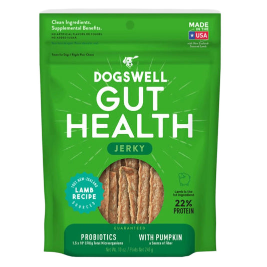 Dogswell Dog Gut Health Jerky Grain Free Lamb 10oz.