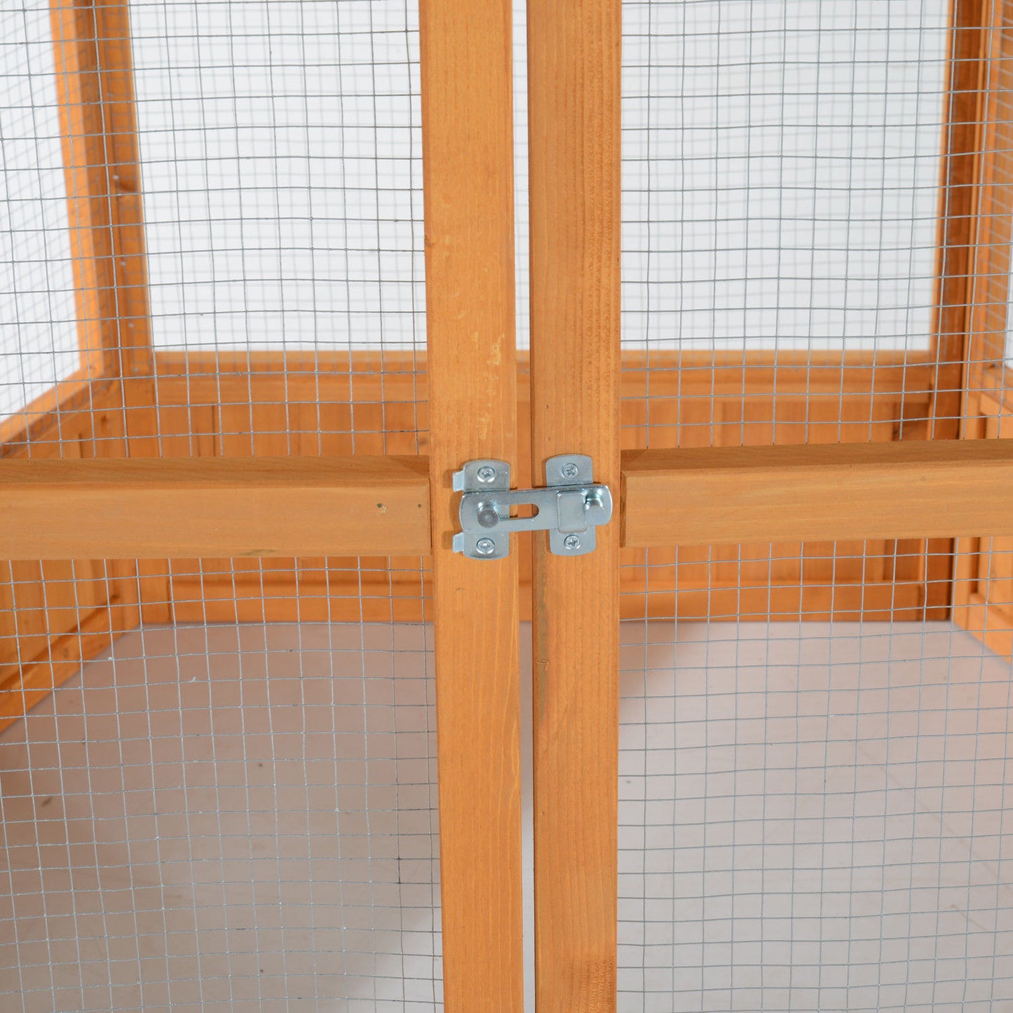 PawHut 69" Wooden Hexagonal Outdoor Aviary Flight Bird Cage With Covered Roof, Brown