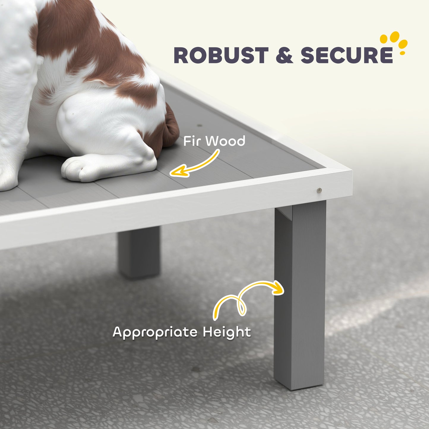 PawHut Wooden Dog Training Platform & Ladder – Gray