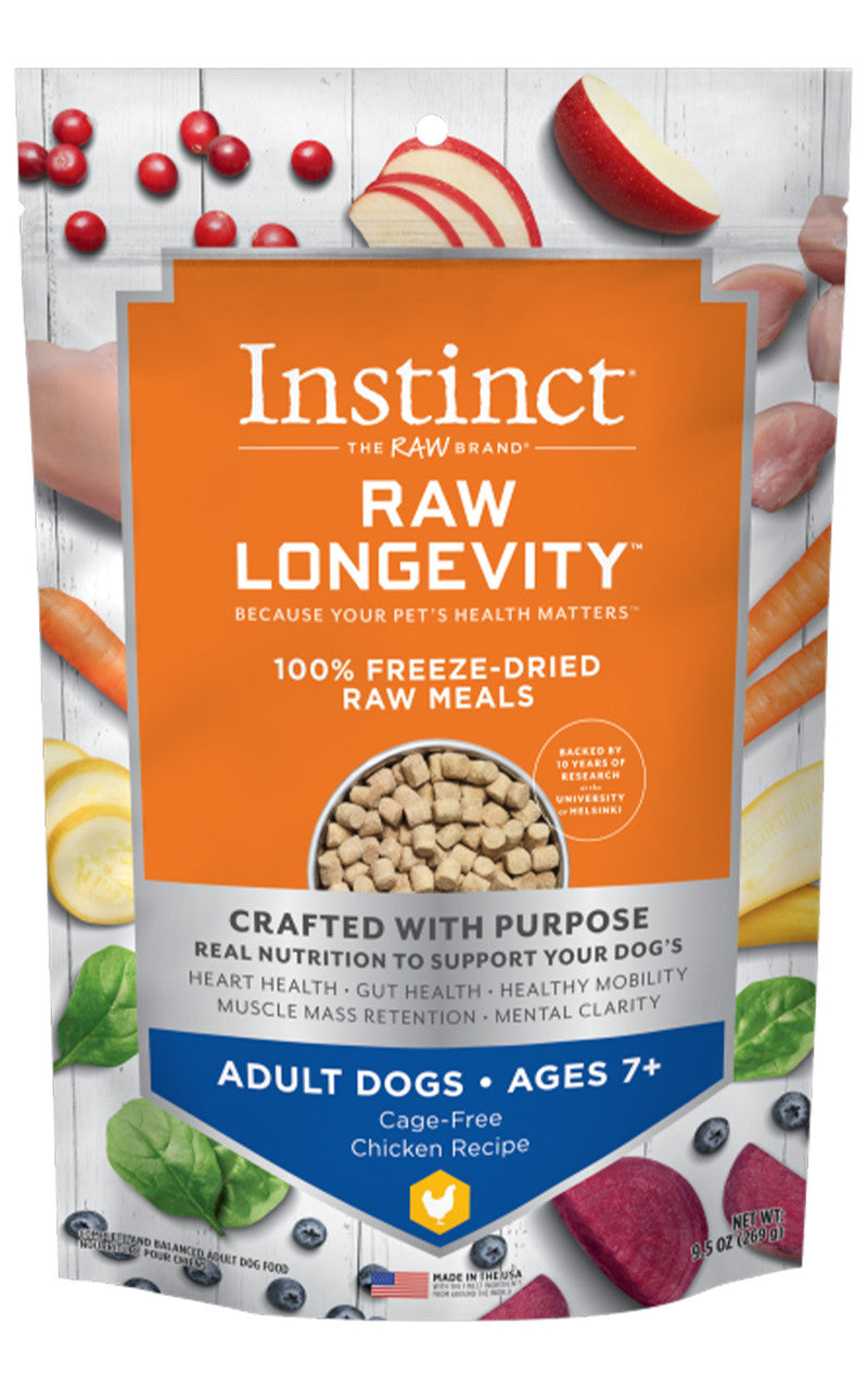 Natures Variety Raw Longevity D Freeze Dried Meals 9.5oz. Chicken Adult 7+ 9