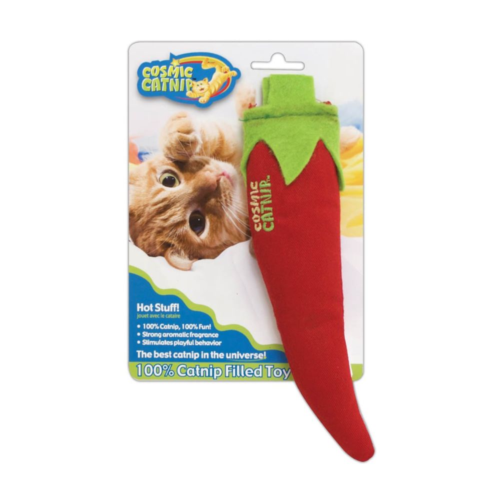 OurPets Cosmic 100% Catnip Filled Chili Pepper 'Hot Stuff' Cat Toy Red, Green 1ea