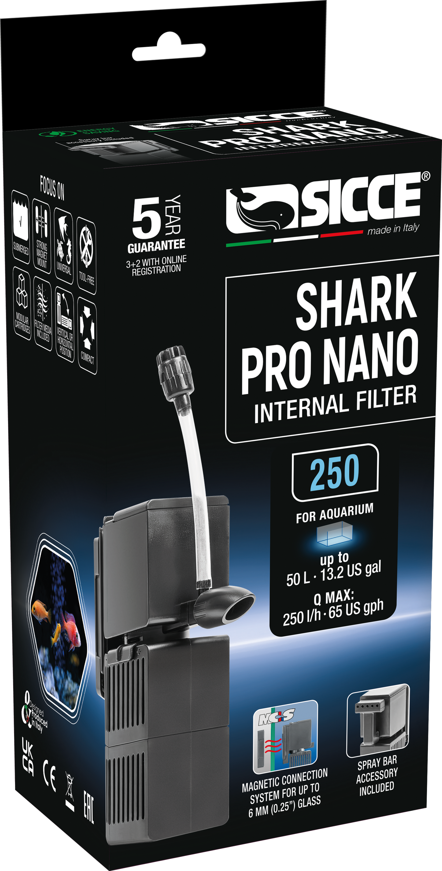 Sicce Shark Pro Nano Internal Filter 1ea/250