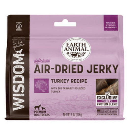 Earth Animal Dog Wisdom Air-Dried Jerky Turkey 4oz.