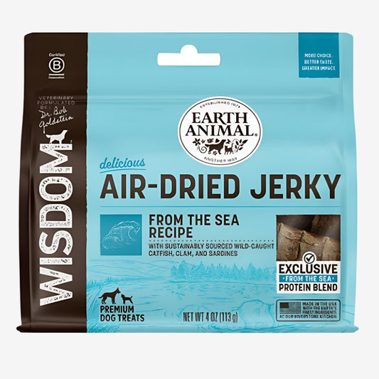 Earth Animal Dog Wisdom Air-Dried Jerky From The Sea 4 oz.