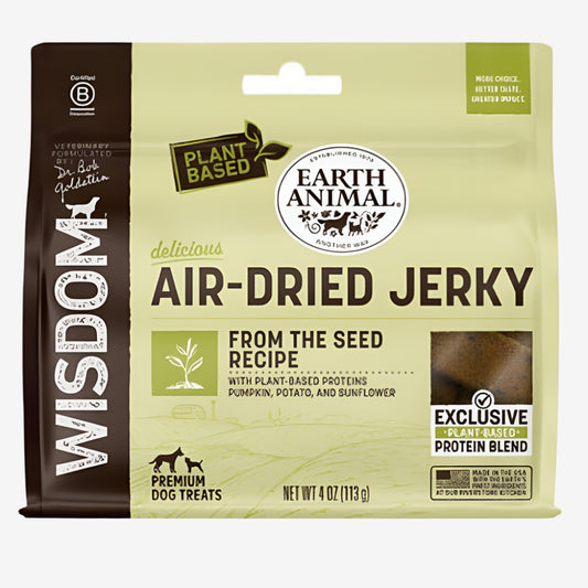 Earth Animal Dog Wisdom Air-Dried Jerky From The Seed 4oz.