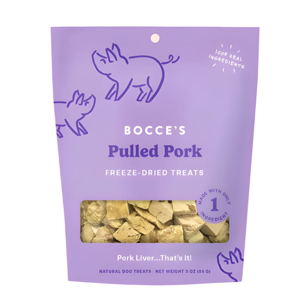Bocce's Bakery Dog Freeze Dried Pulled Pork Treat 3Oz