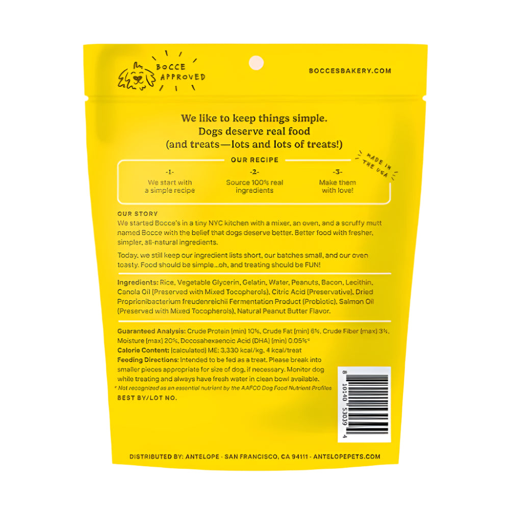 Bocce's Bakery Dog Puppy Training Bites Bac'N Nutty 3oz