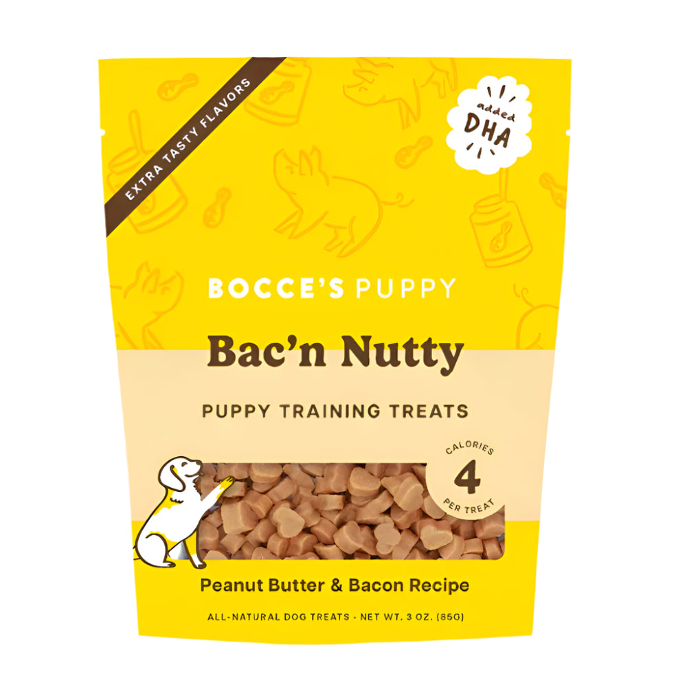 Bocce's Bakery Dog Puppy Training Bites Bac'N Nutty 3oz