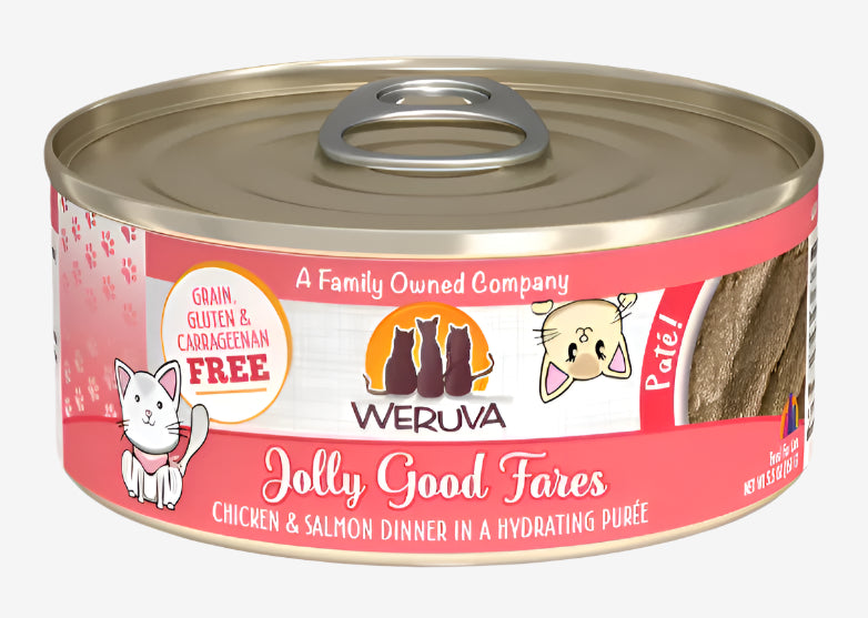 Weruva Cat Pate Jolly Good Fares Chicken and Salmon Dinner 5.5oz. (Case of 8)