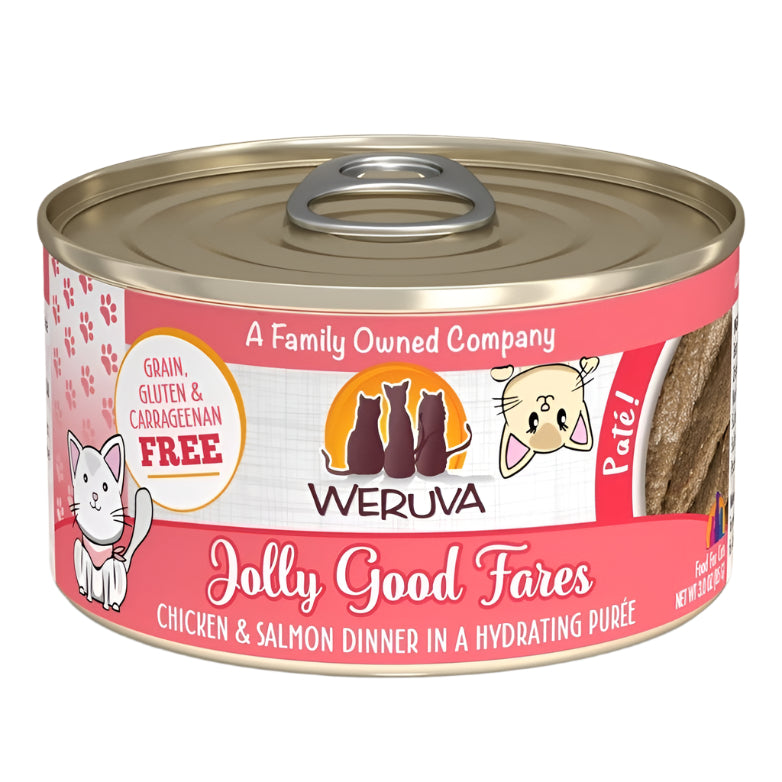 Weruva Cat Pate Jolly Good Fares Chicken and Salmon Dinner 3oz. (Case of 8)