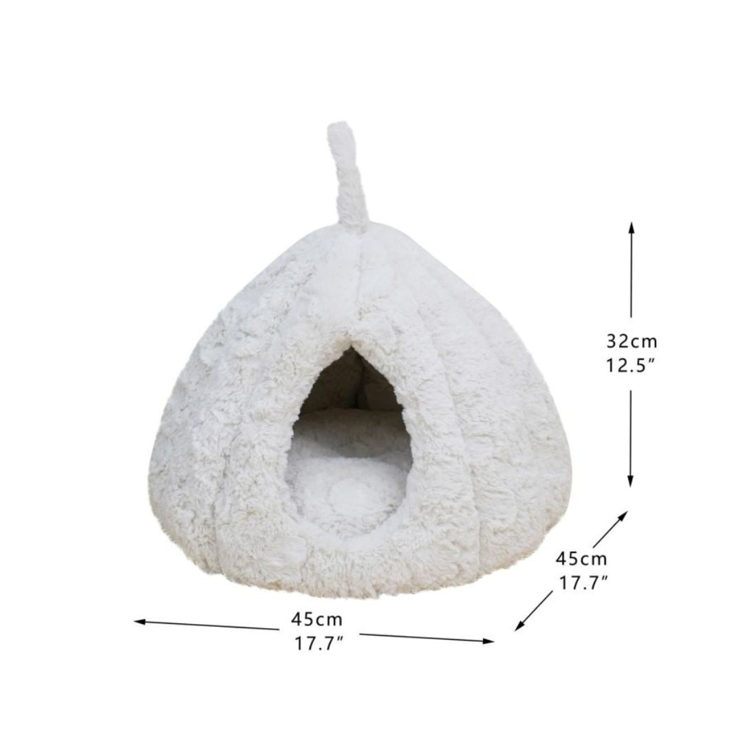 PetPals Rose Hut Pet Bed Ivory 17.7 in