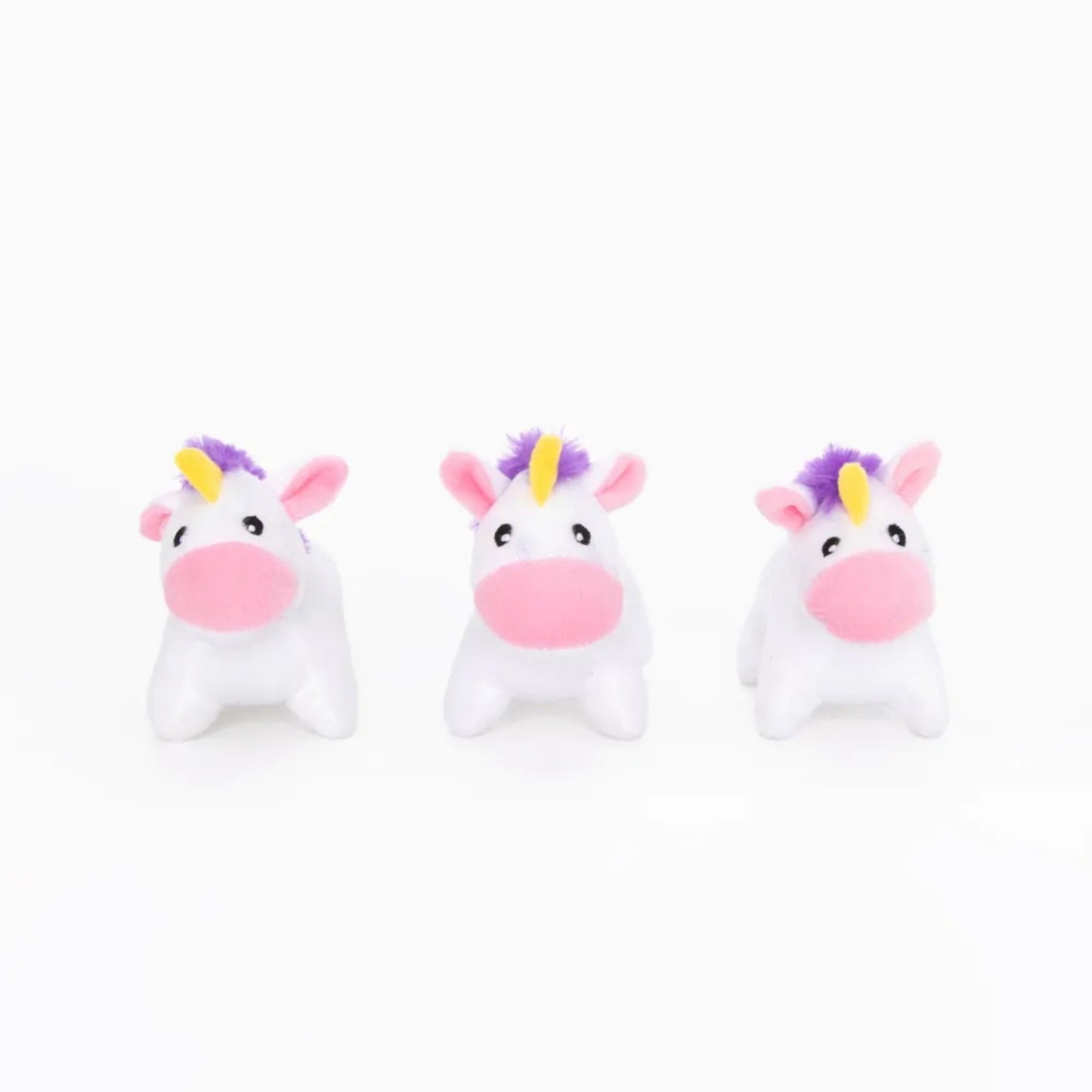 Zippypaws Miniz Unicorns White XSmall-3 Pk