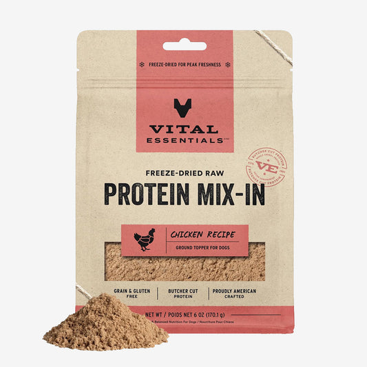 Vital Essentials Dog Freeze Dried Topper Ground Chicken 6oz.