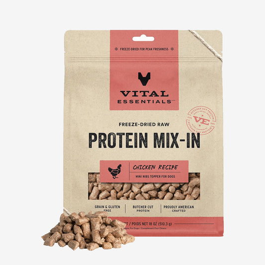 Vital Essentials Dog Freeze Dried Topper Chicken 18oz.