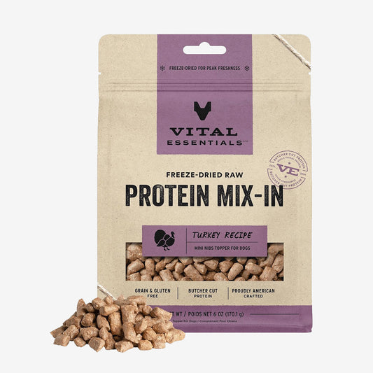 Vital Essentials Dog Freeze Dried Topper Turkey 6oz.