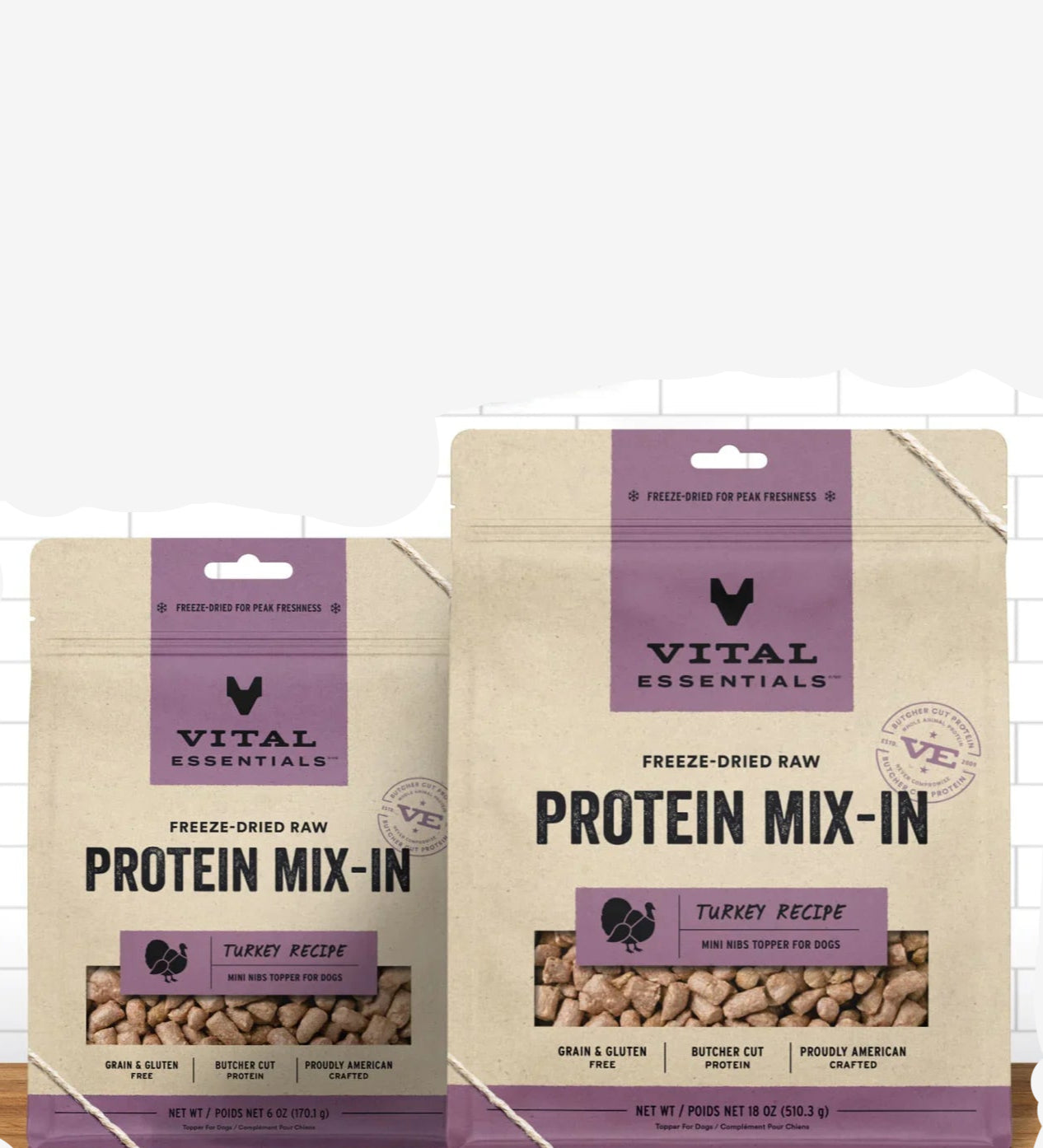 Vital Essentials Dog Freeze Dried Topper Turkey 6oz.