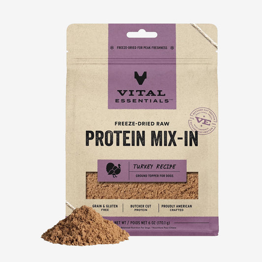 Vital Essentials Dog Freeze Dried Topper Ground Turkey 6oz.