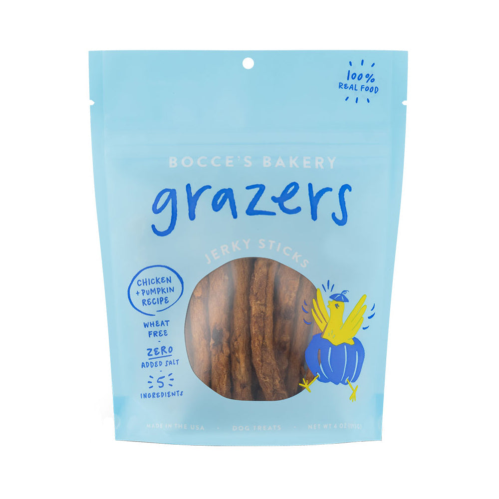 Bocce's Dog Grazers Chicken & Pumpkin Jerky Sticks 4 oz.
