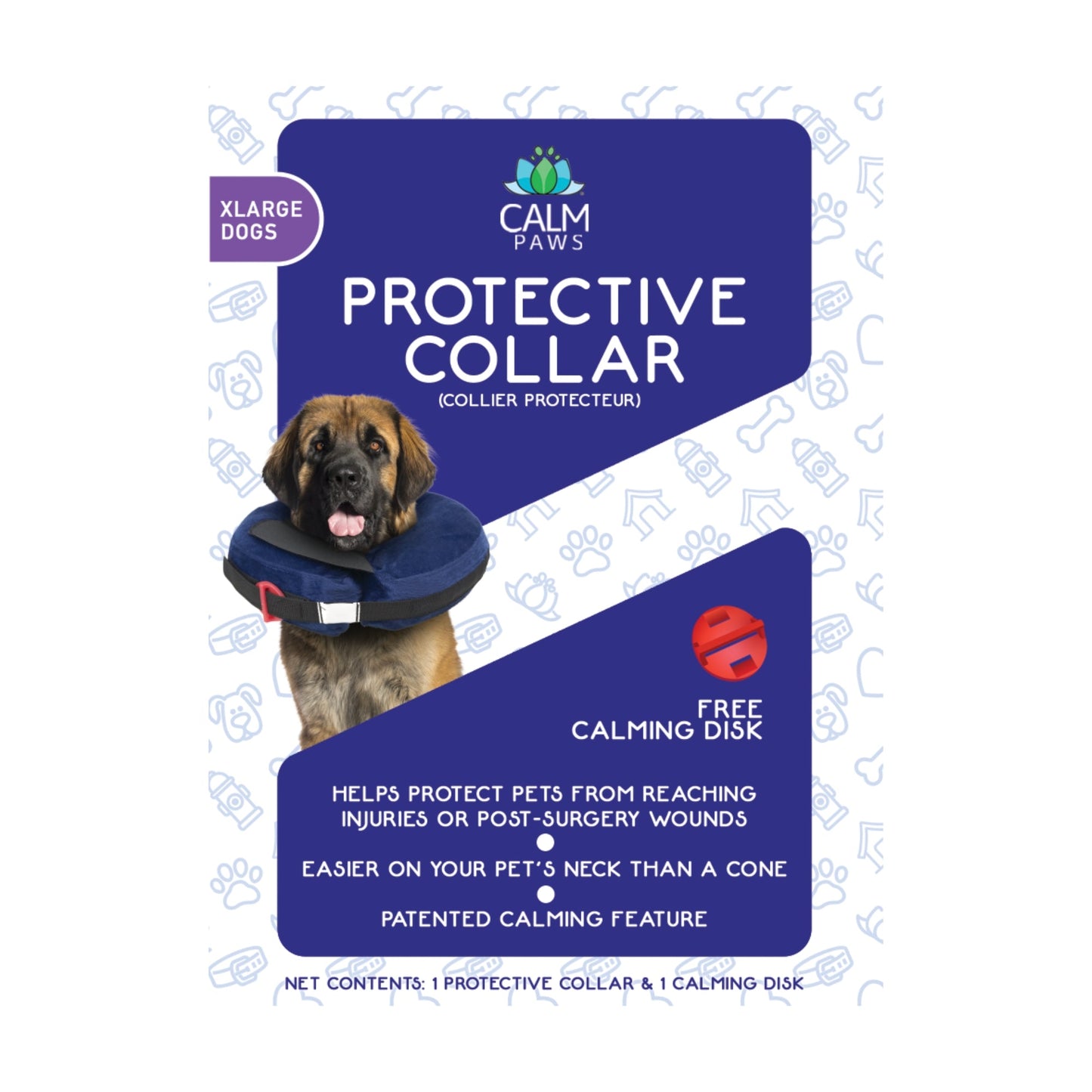 Calm Paws Protective Inflatable Collar w/ Dog Calming Disk XLarge